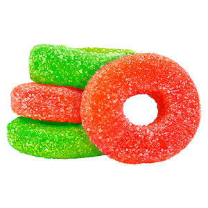 Olli O's - Sour Cherry & Watermelon THC/CBG/THCV - Hybrid - 4 Pack